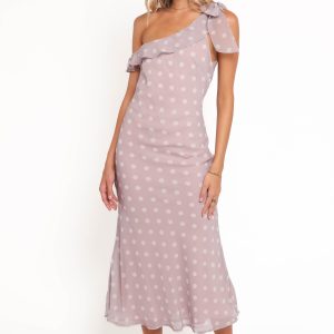 Celestine Maxi Dress - Lavender Polka Dot