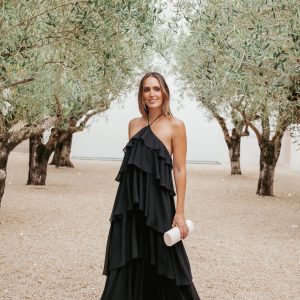 Chasity Halterneck Maxi Dress - Black