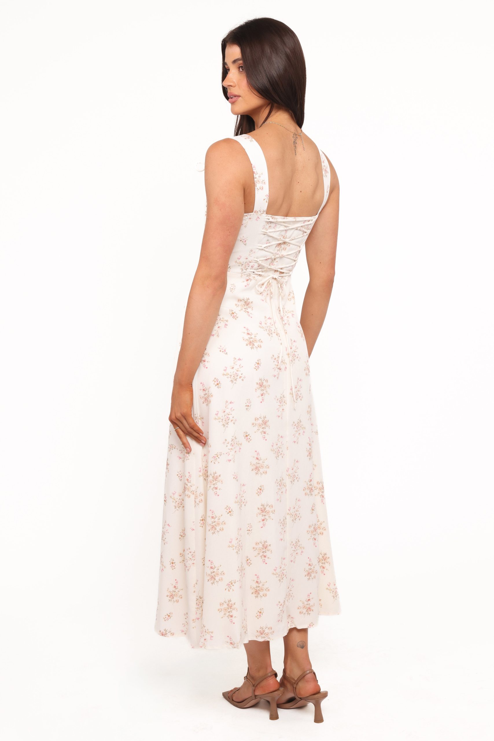 Clarissa Midi Dress - White Floral - Image 2