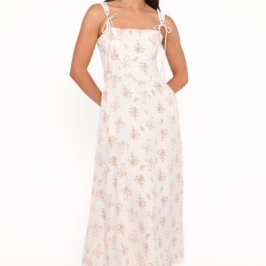 Clarissa Midi Dress - White Floral