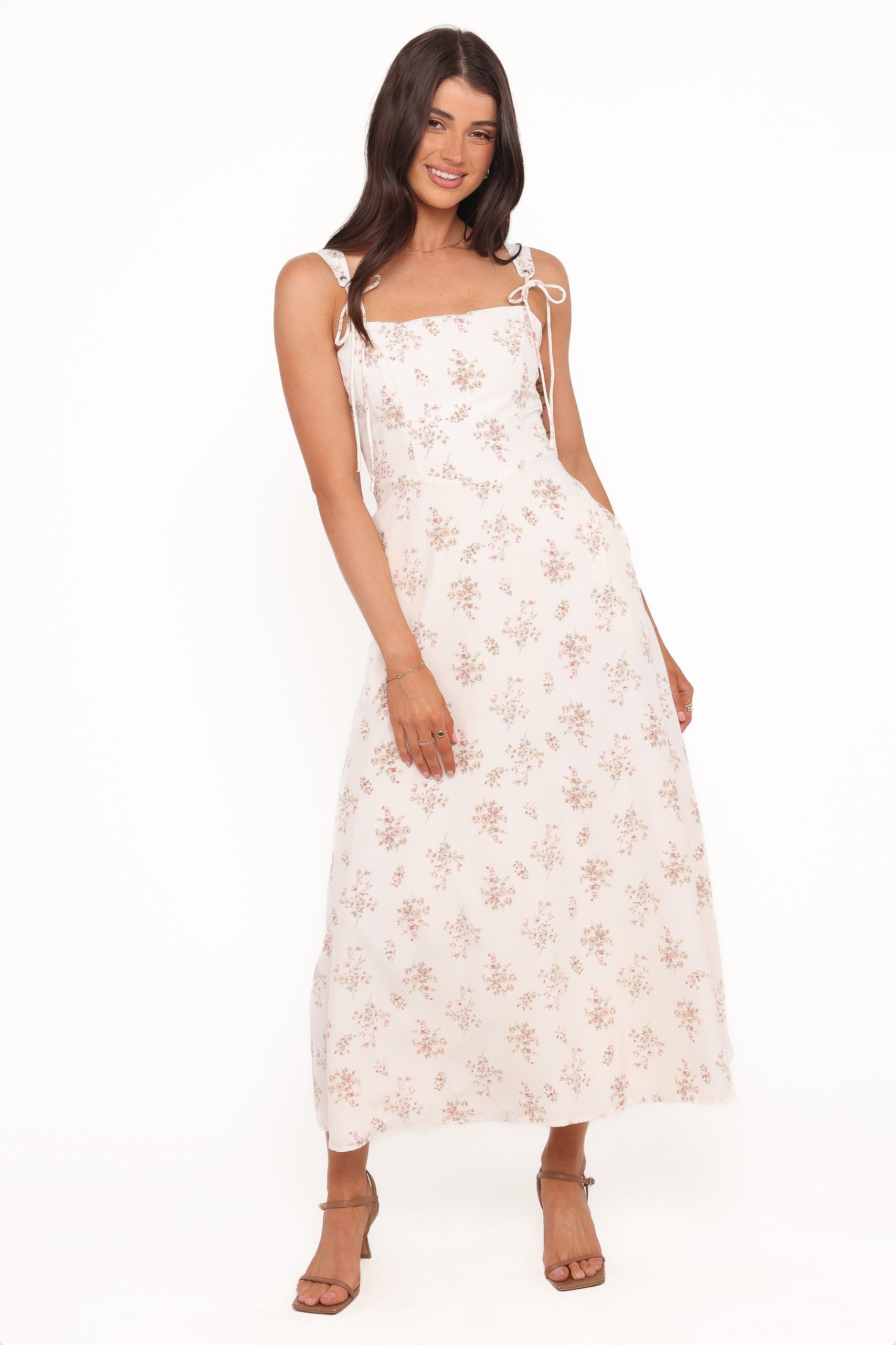 Clarissa Midi Dress - White Floral - Image 5