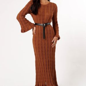 Colter Long Sleeve Maxi Dress - Bronze