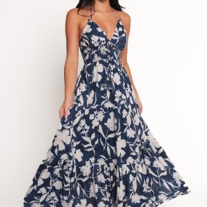 Coralie Maxi Dress - Navy Peony