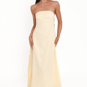 Cyrus Strapless Maxi Dress - Butter Yellow