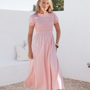 Darla Puff Sleeve Dress - Pink