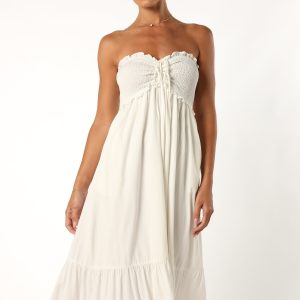 Dayton Strapless Midi Dress - White