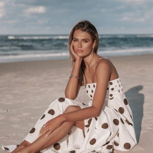 Deenie Maxi Dress - Chocolate Brown Spot