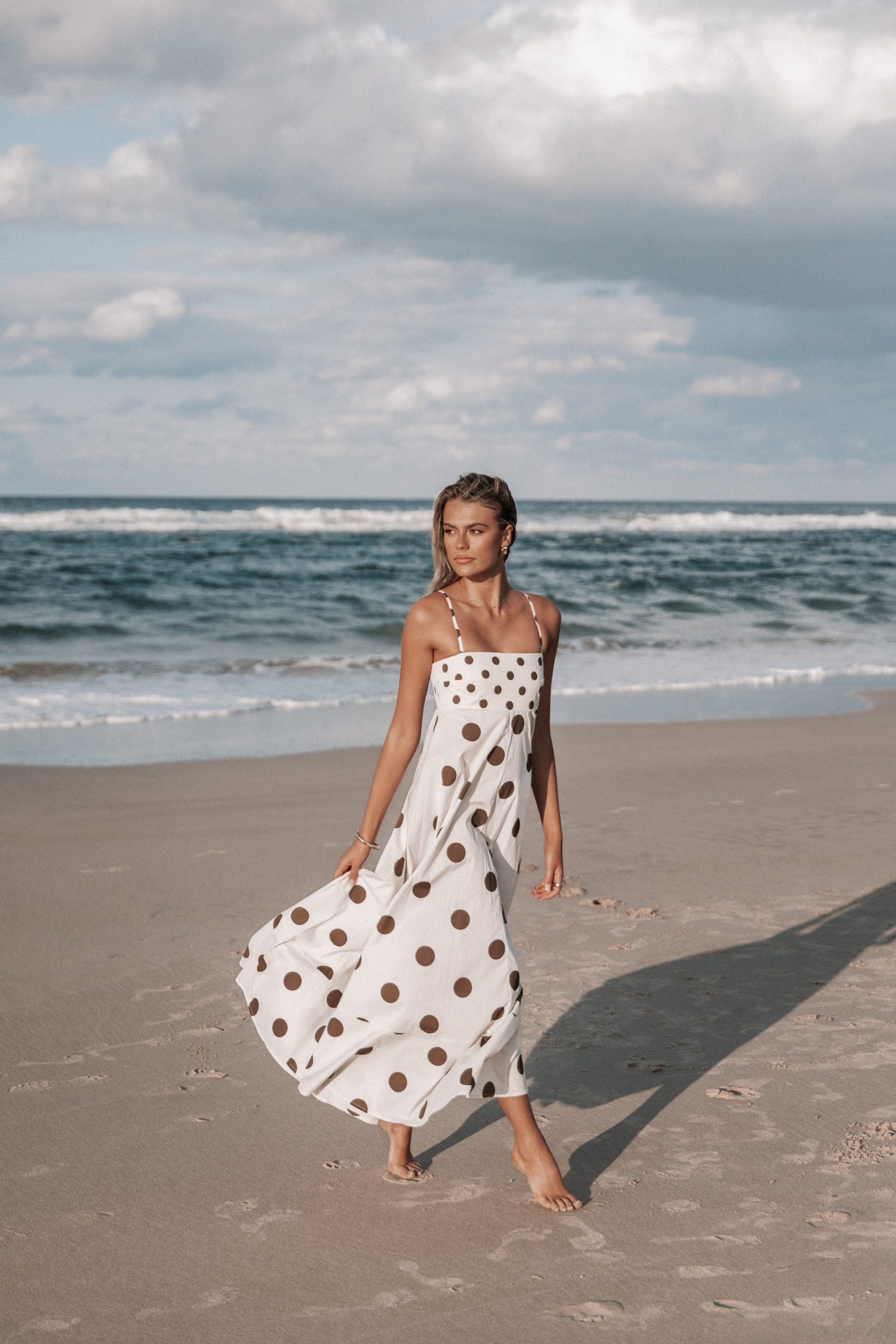 Deenie Maxi Dress - Chocolate Brown Spot - Image 2