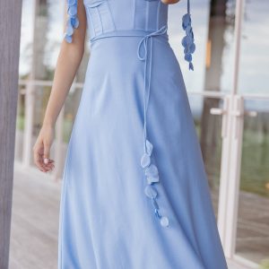 Della Midi Dress - Pale Blue