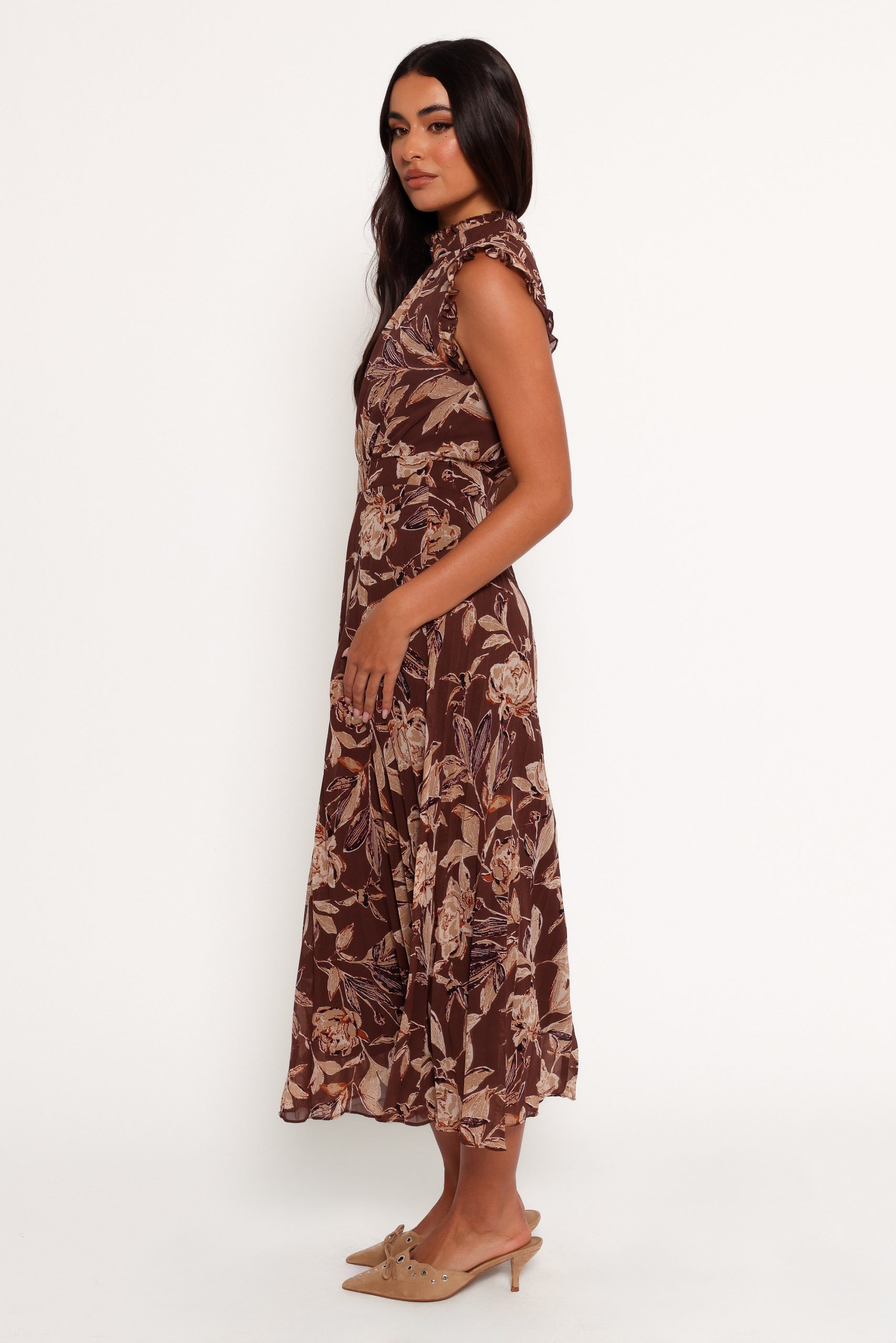 Delphine Maxi Dress - Brown Floral - Image 5