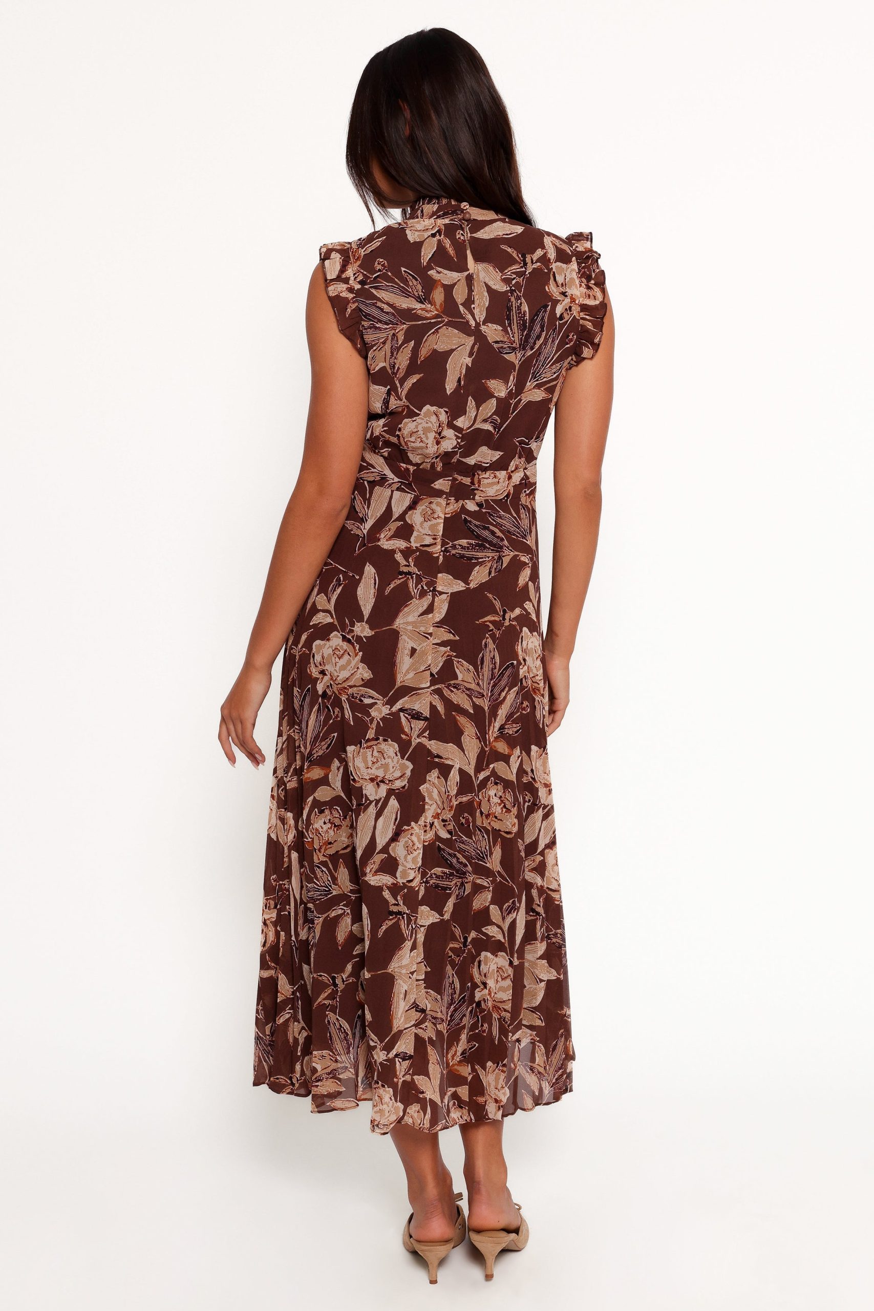 Delphine Maxi Dress - Brown Floral - Image 6