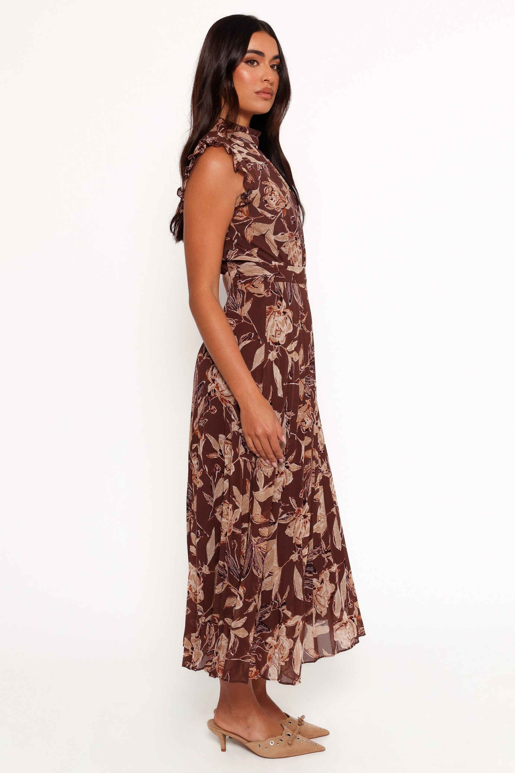 Delphine Maxi Dress - Brown Floral - Image 8