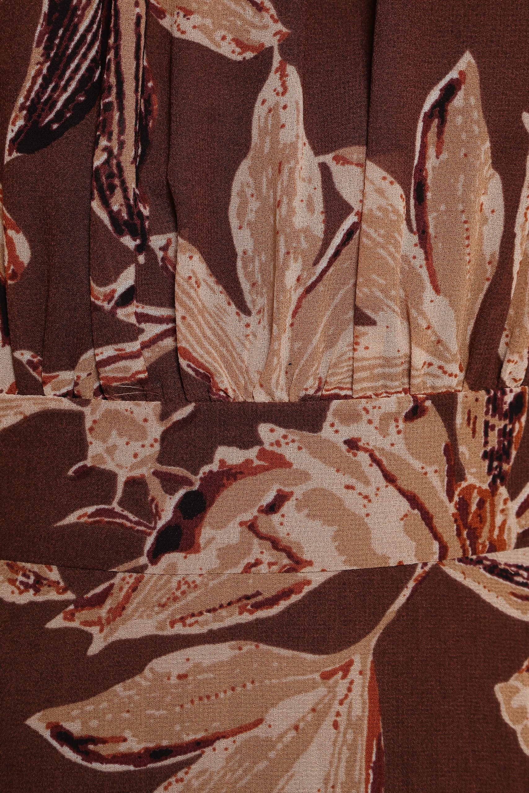 Delphine Maxi Dress - Brown Floral - Image 9