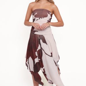 Doreen Midi Dress - Brown Floral