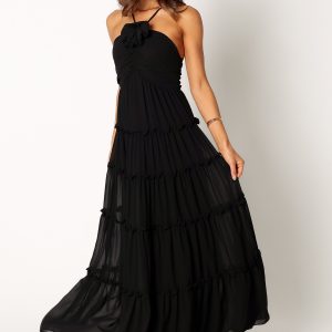 Dottie Halterneck Maxi Dress - Black