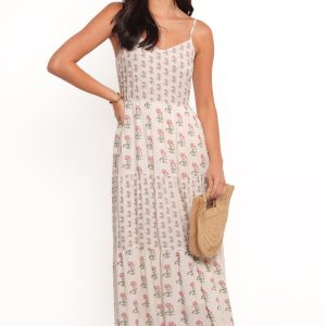 Echo Midi Dress - White/Pink