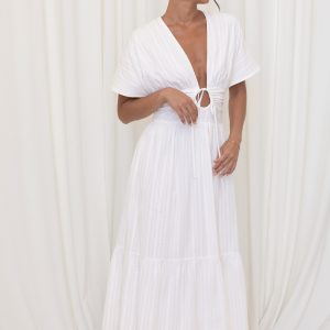 Edel Short Sleeve Maxi Dress - White