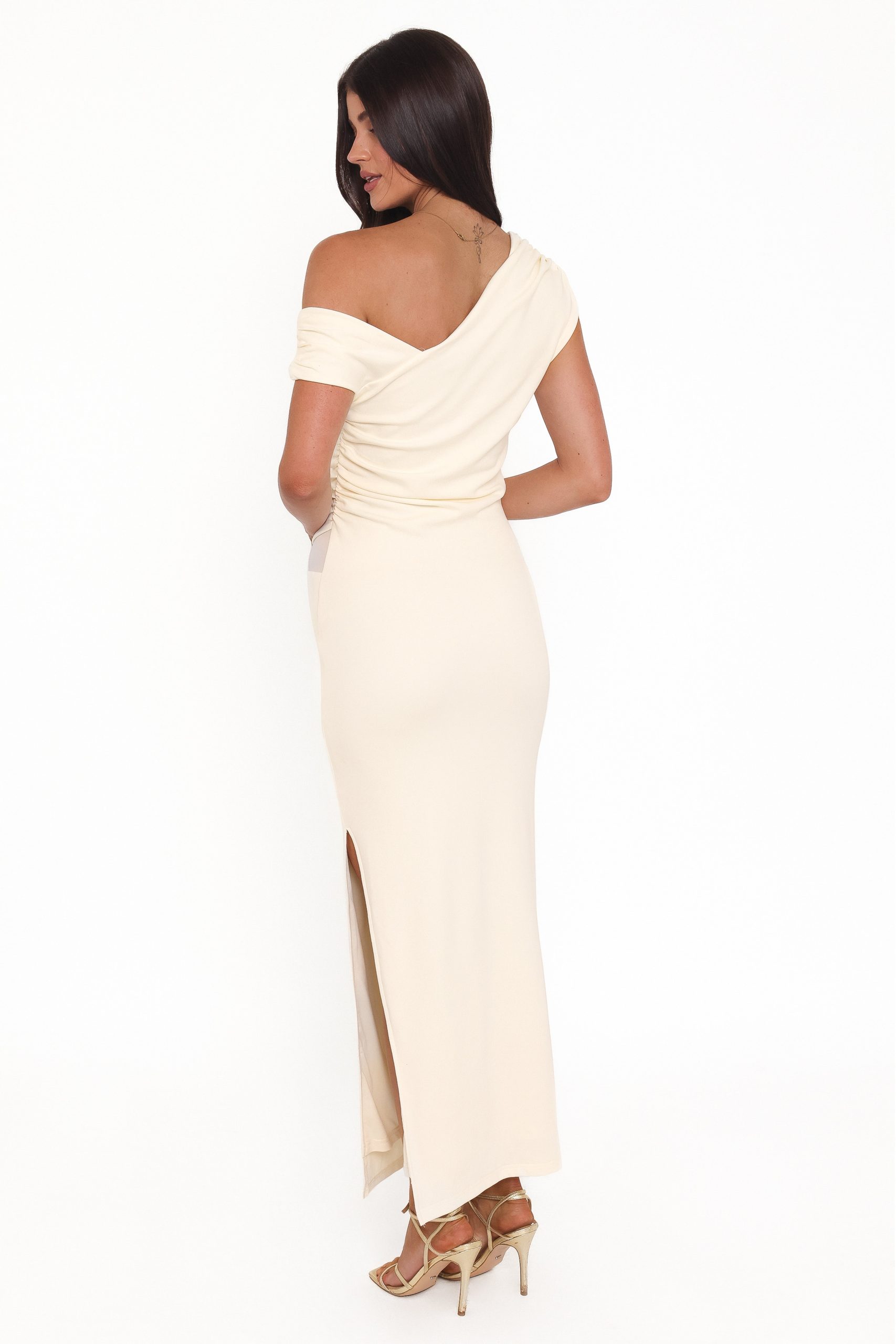 Edie Off Shoulder Midi Dress - Butter Yellow - Image 4