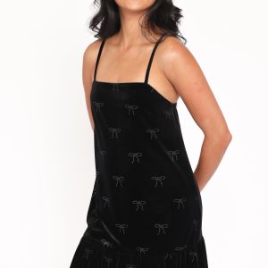 Eileen Mini Dress - Black Velvet
