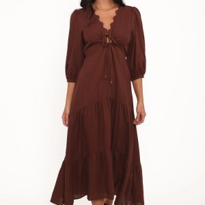 Eleonara Midi Dress - Chocolate