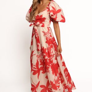 Ellery Midi Dress - Red Floral
