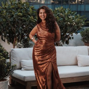 Emerie Sleeveless Metallic Maxi - Bronze
