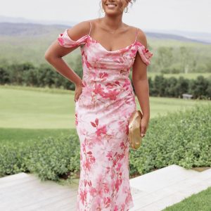 Esther Midi Dress - Pink Floral