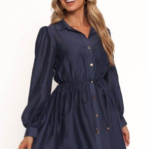 Everett Long Sleeve Mini Dress - Navy