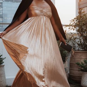 Faye Strapless Maxi Dress - Gold