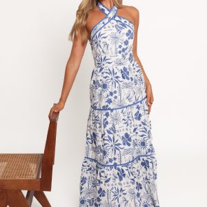 Fernanda Halterneck Maxi Dress - Blue Tropical