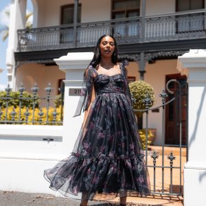Floret Midi Dress - Dark Floral
