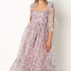 Floret Midi Dress - Dark Purple
