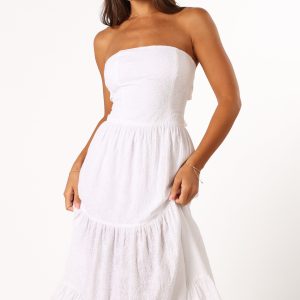 Florina Midi Dress - White Floral