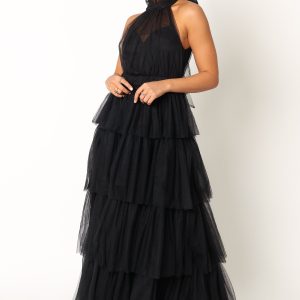 Frances Halterneck Maxi Dress - Black