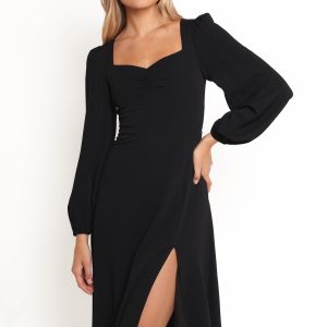 Franklin Long Sleeve Midi Dress - Black