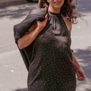 Gabrielle Mini Dress - Black Polka Dot