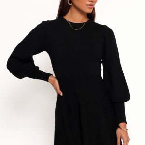 Gigi Long Sleeve Mini Dress - Black