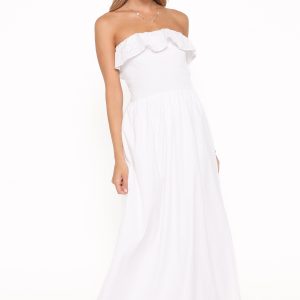 Gilbert Strapless Maxi Dress - White