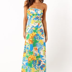 Harriet Strapless Midi Dress - Malta Print