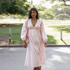 Ilyana Long Sleeve Maxi Dress - Pink