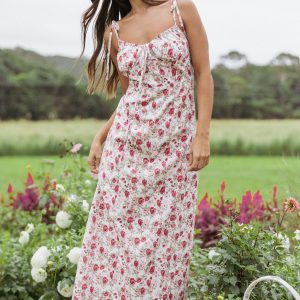 Imelda Midi Dress - Rose Print