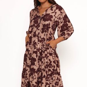 Isaac Maxi Dress - Brown Floral