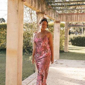 Jamie Maxi Slip Dress - Dark Rose Floral