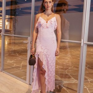 Jamielee Lace Maxi Dress - Pink