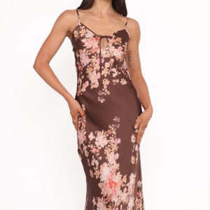 Jamila Midi Dress - Brown Floral