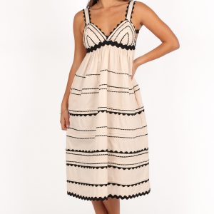 Jeanie Midi Dress - Natural
