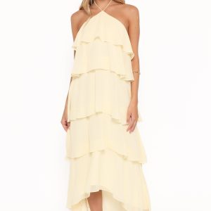 Jonia Halterneck Maxi Dress - Butter Yellow