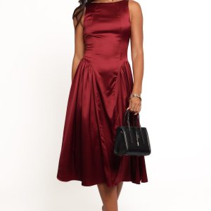 Katelyn Midi Dress - Burgundy