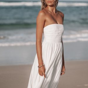 Kayt Strapless Dress - White