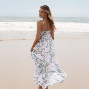 Kelsie Midi Dress - Sage Print